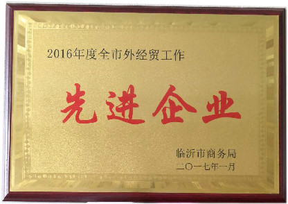 全市外經(jīng)貿工作先進企業(yè)